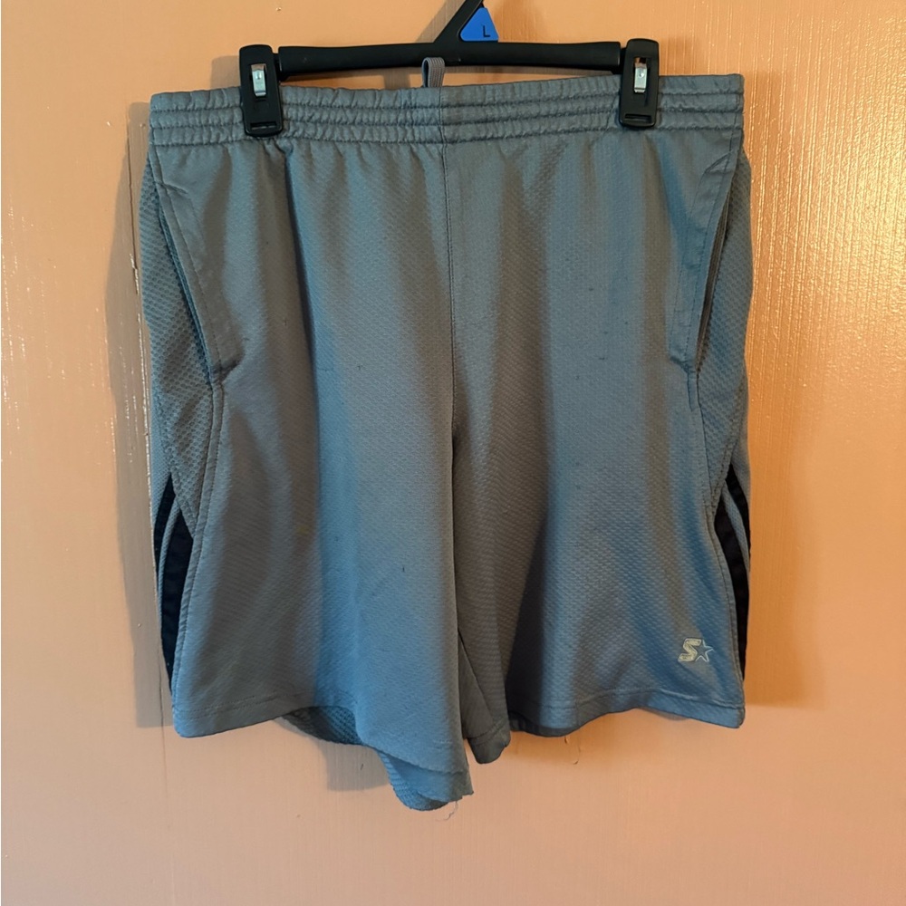 Starter Gray Mesh Athletic Shorts Size Small